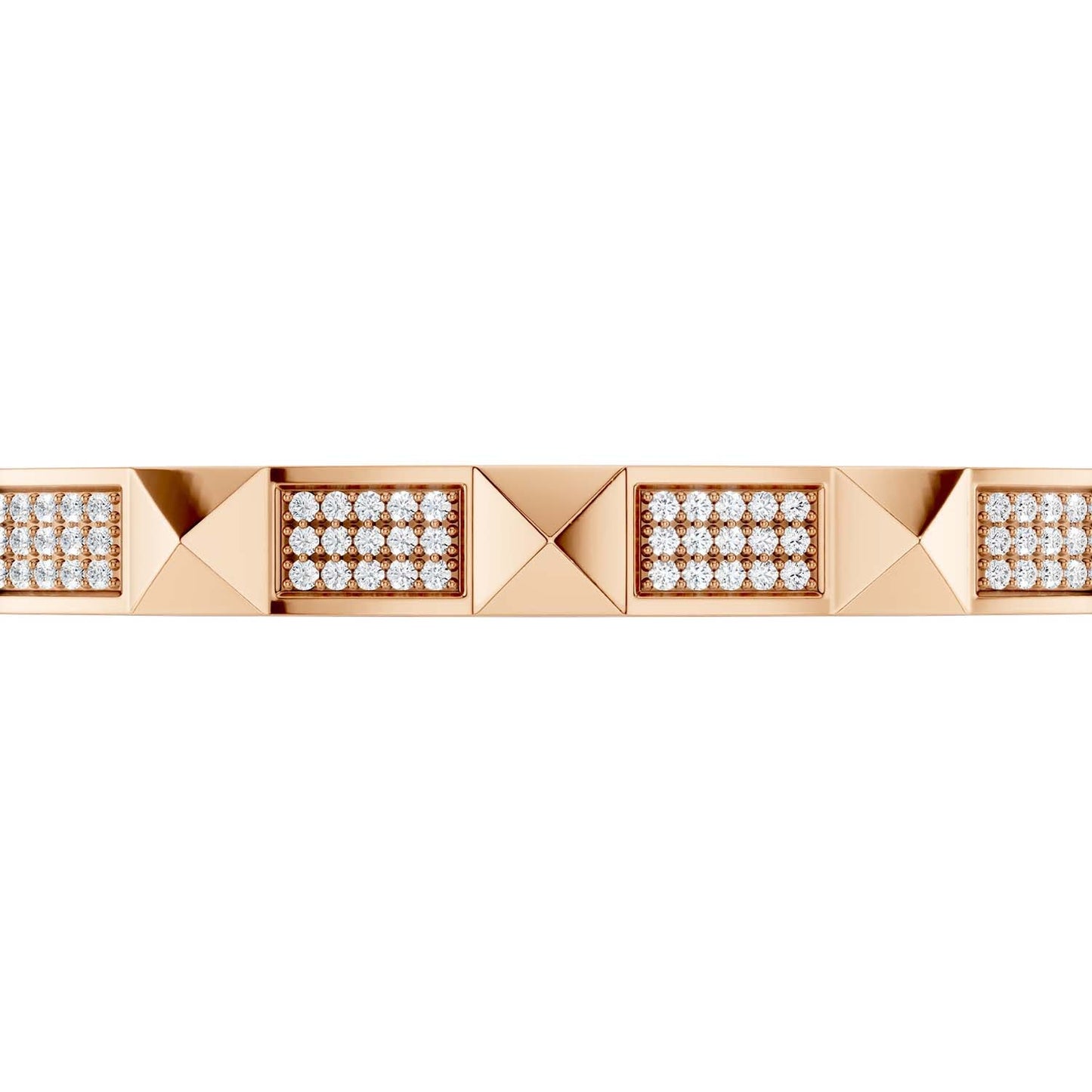 Zenyth Pyramid 3-Rows Cuff Bracelet