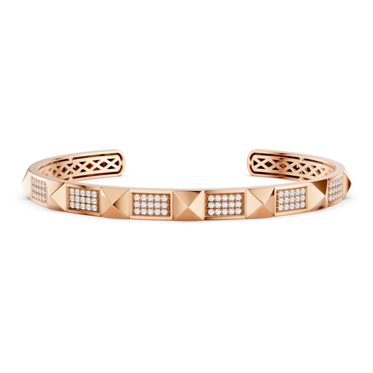 Zenyth Pyramid 3-Rows Cuff Bracelet
