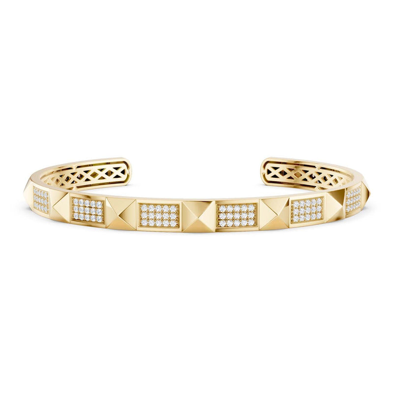 Zenyth Pyramid 3-Rows Cuff Bracelet