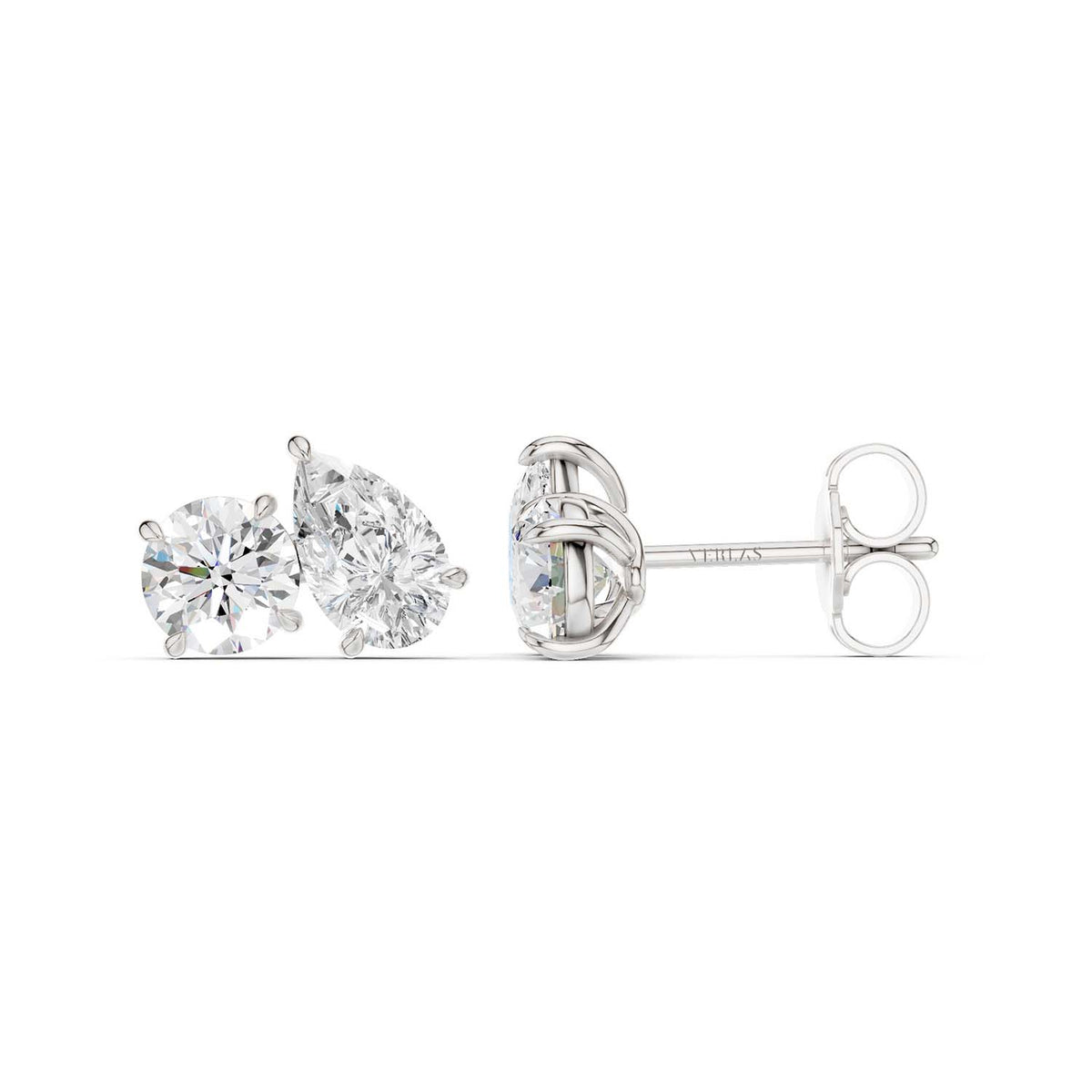 Round Pear Toi-et-Moi Studs