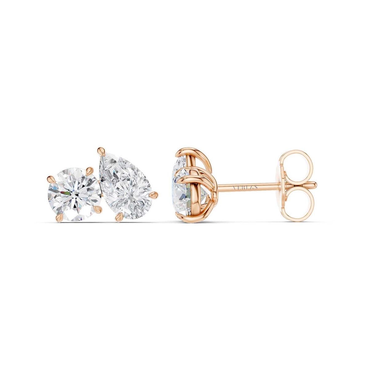 Round Pear Toi-et-Moi Studs