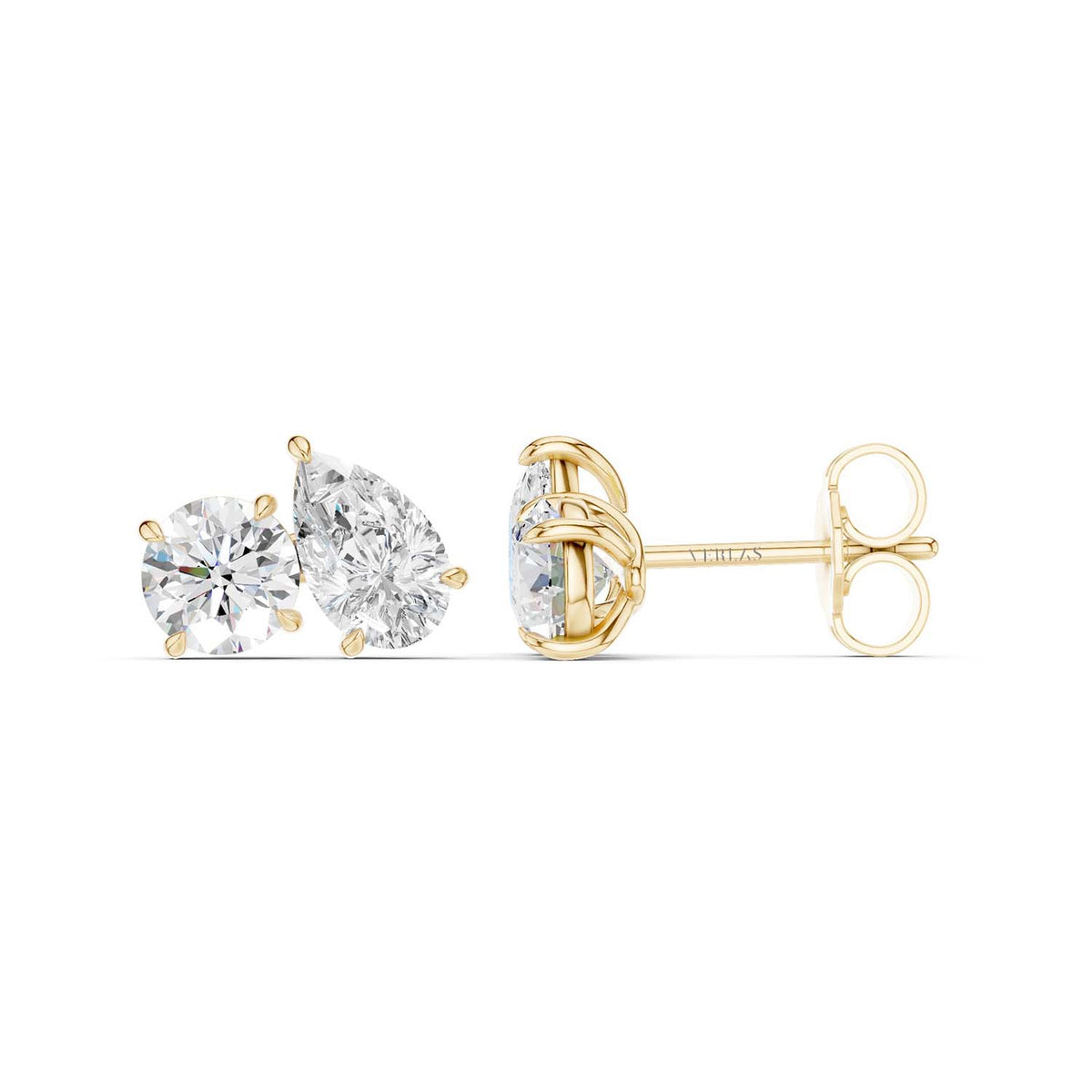 Round Pear Toi-et-Moi Studs