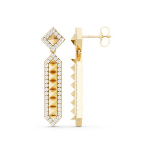 Zenyth Cascading Pyramid Drop Diamond Earrings
