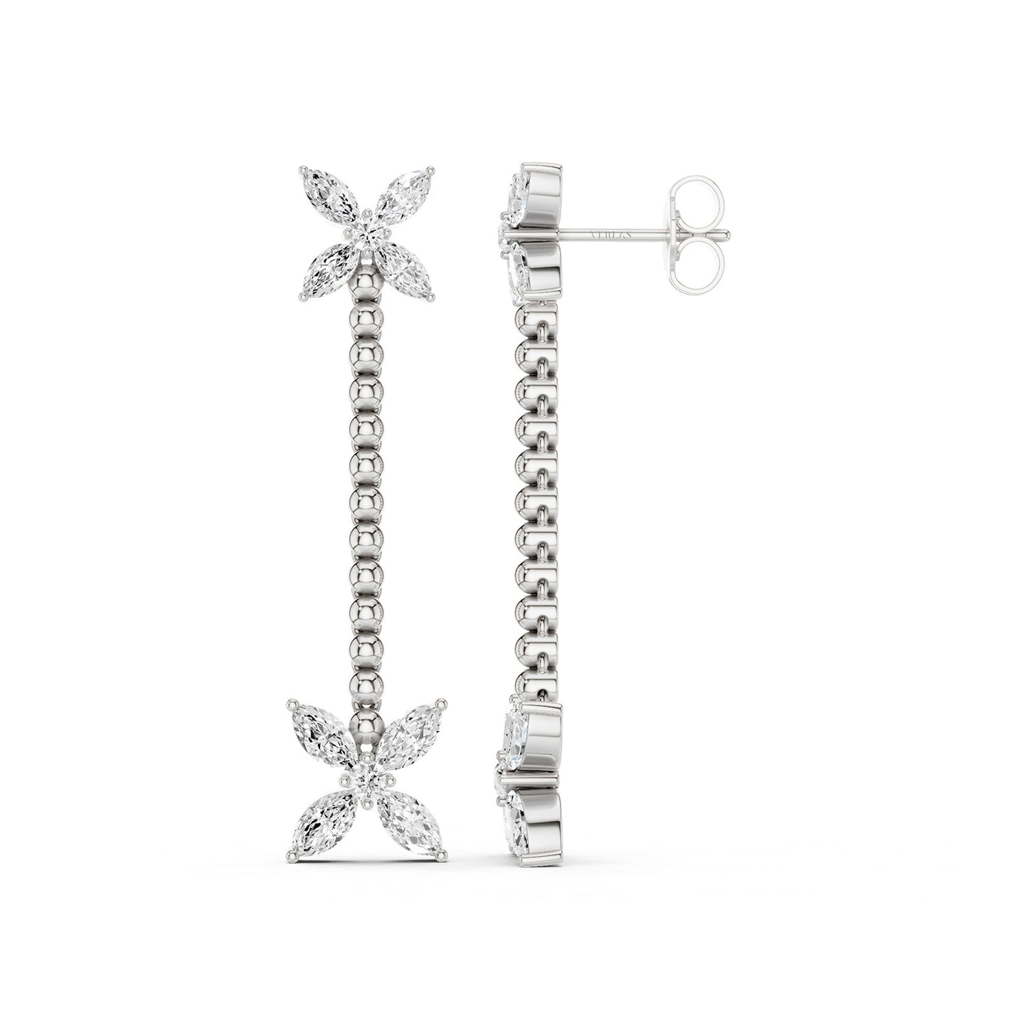 Alyssa Marquise Drop Dangler Diamond Earrings