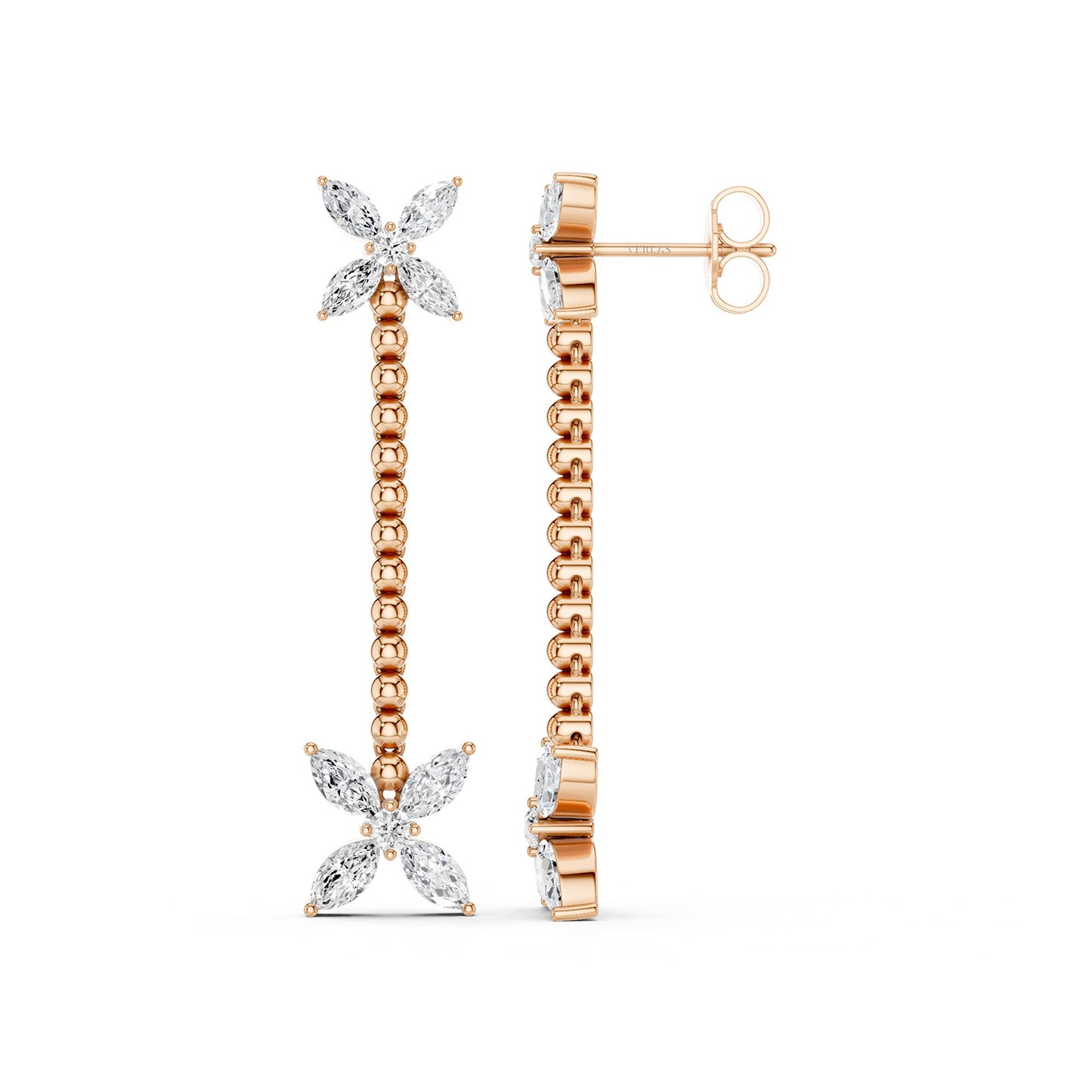 Alyssa Marquise Drop Dangler Diamond Earrings