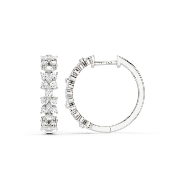 Alyssa Cuatro Floral Diamond Hoops
