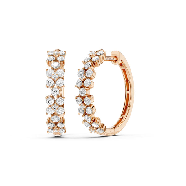 Alyssa Cuatro Floral Diamond Hoops