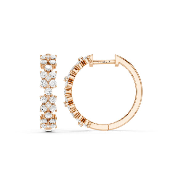 Alyssa Cuatro Floral Diamond Hoops