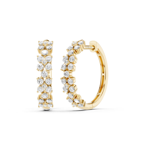 Alyssa Cuatro Floral Diamond Hoops