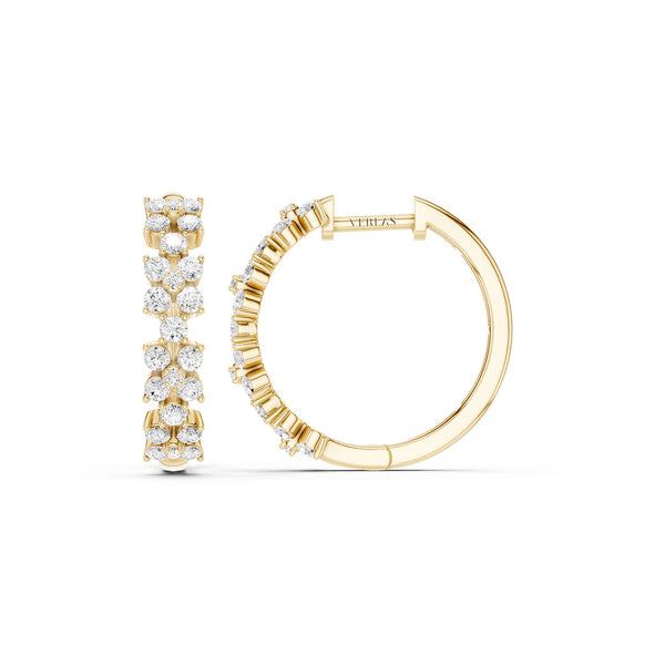 Alyssa Cuatro Floral Diamond Hoops