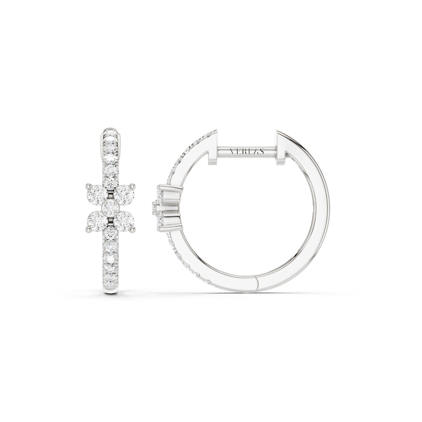 Alyssa Empowered Floral Diamond Hoops