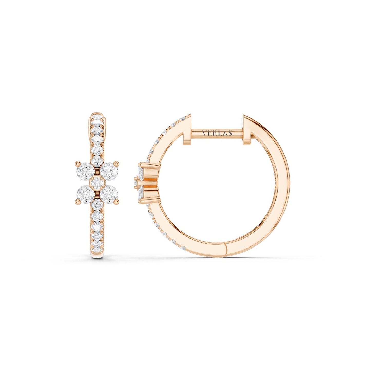 Alyssa Empowered Floral Diamond Hoops