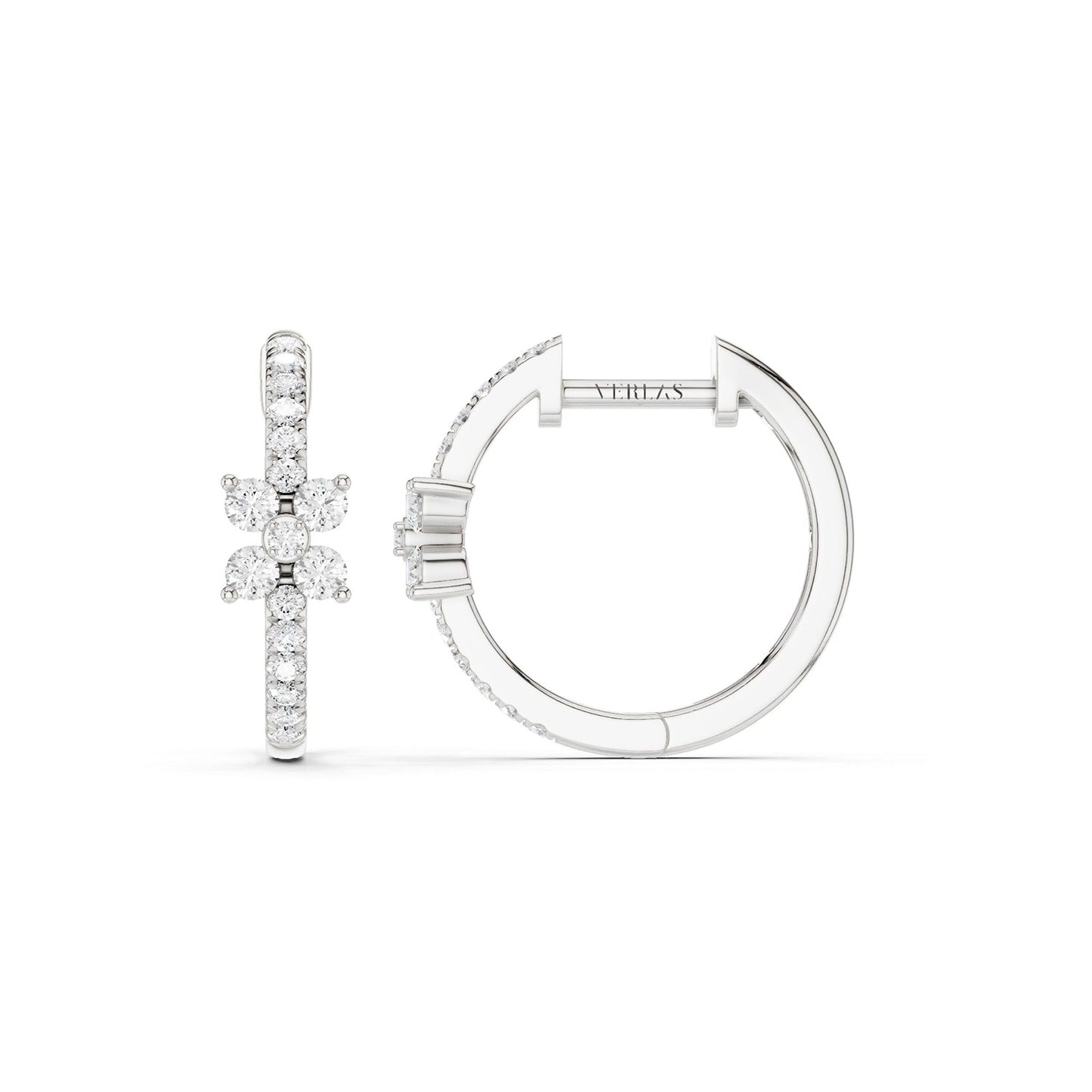 Alyssa Empowered Floral Diamond Hoops