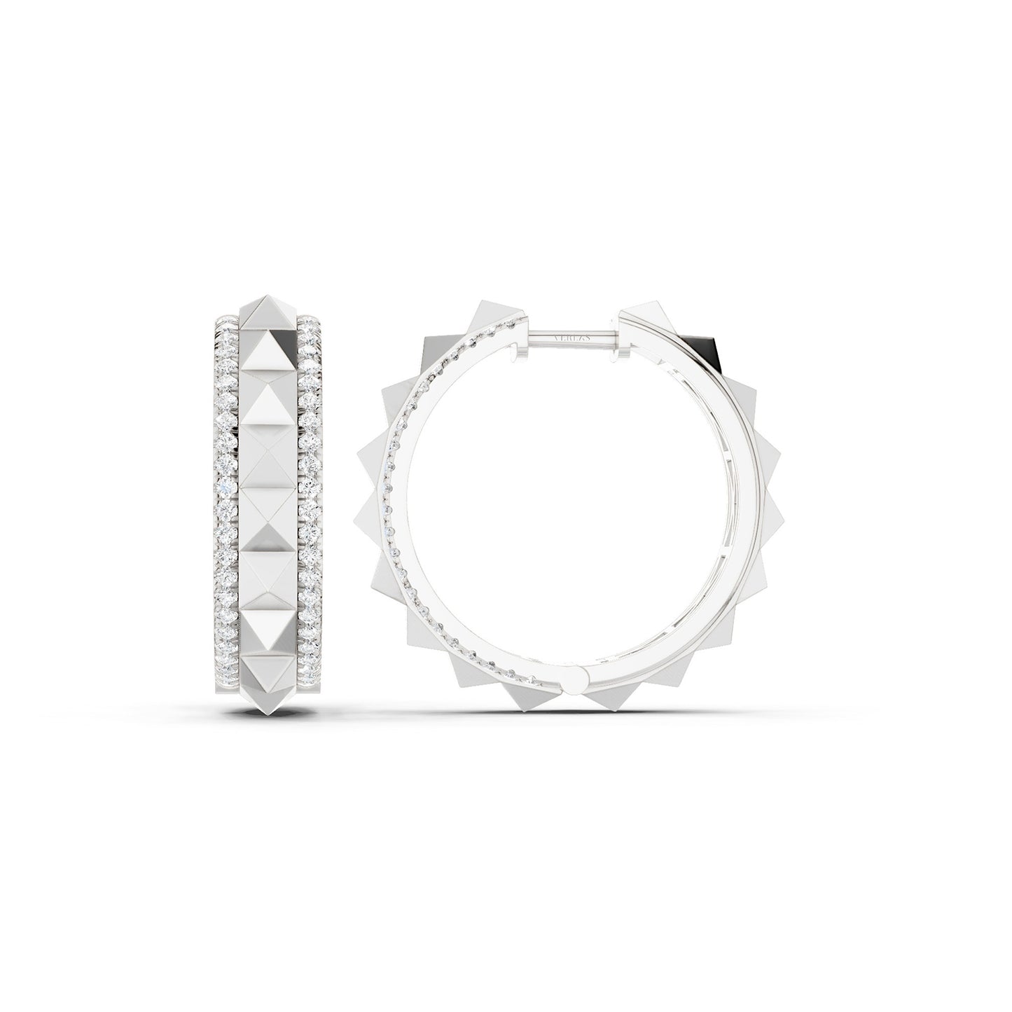 Zenyth Pyramid Spiked Diamond Hoops