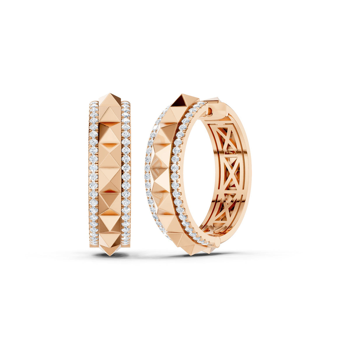 Zenyth Pyramid Spiked Diamond Hoops