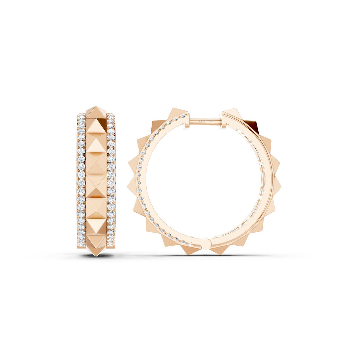 Zenyth Pyramid Spiked Diamond Hoops