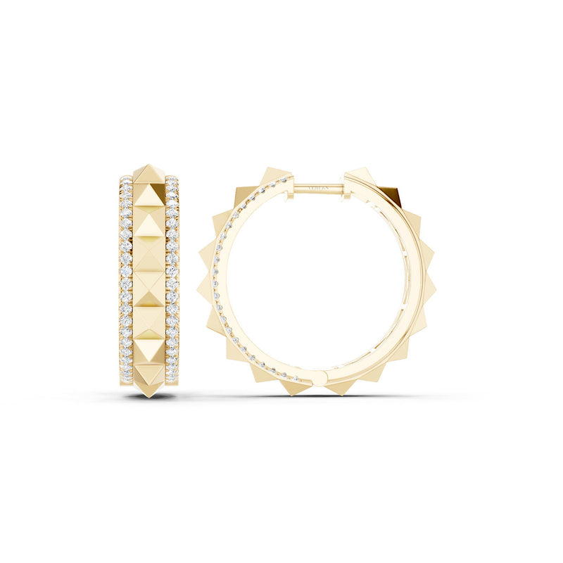 Zenyth Pyramid Spiked Diamond Hoops