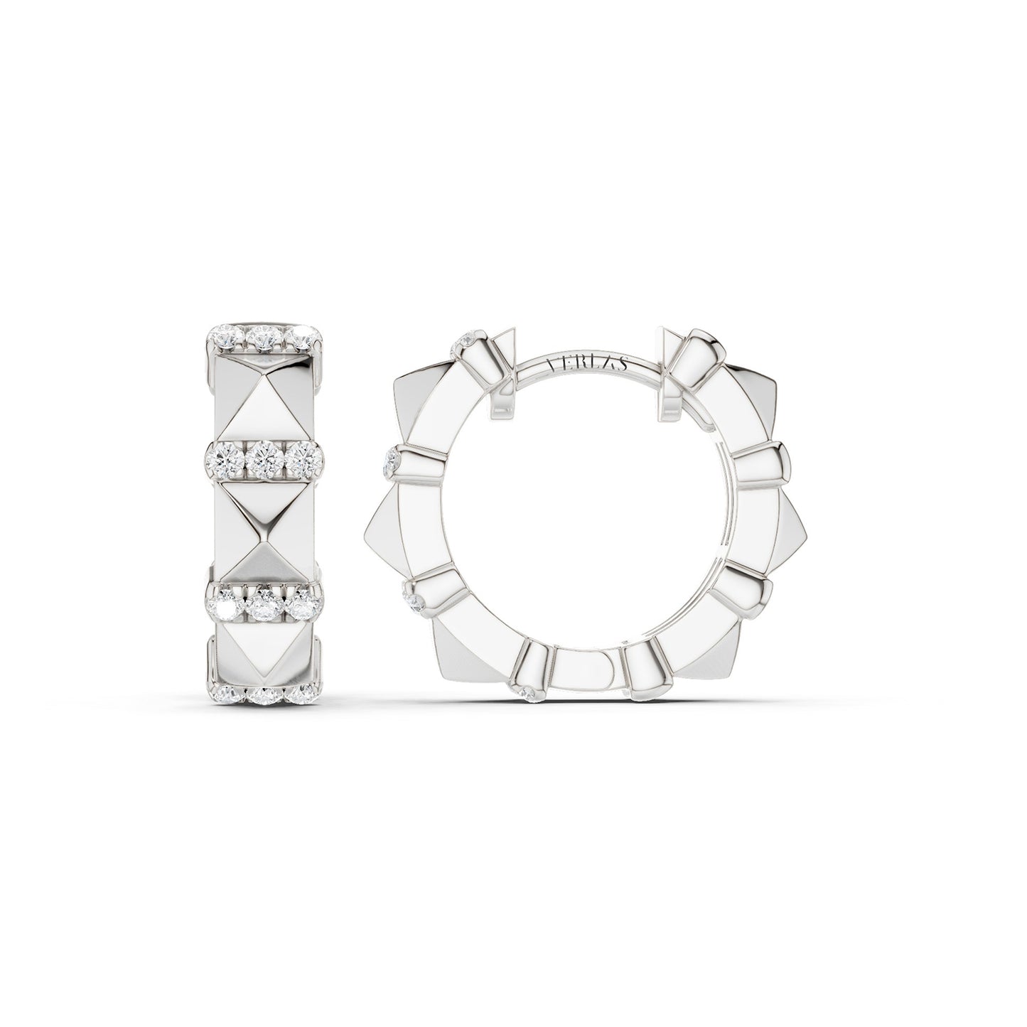 Zenyth Tiered Pyramid Diamond Huggies