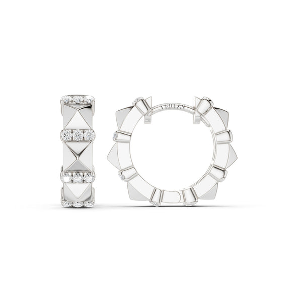 Zenyth Tiered Pyramid Diamond Huggies