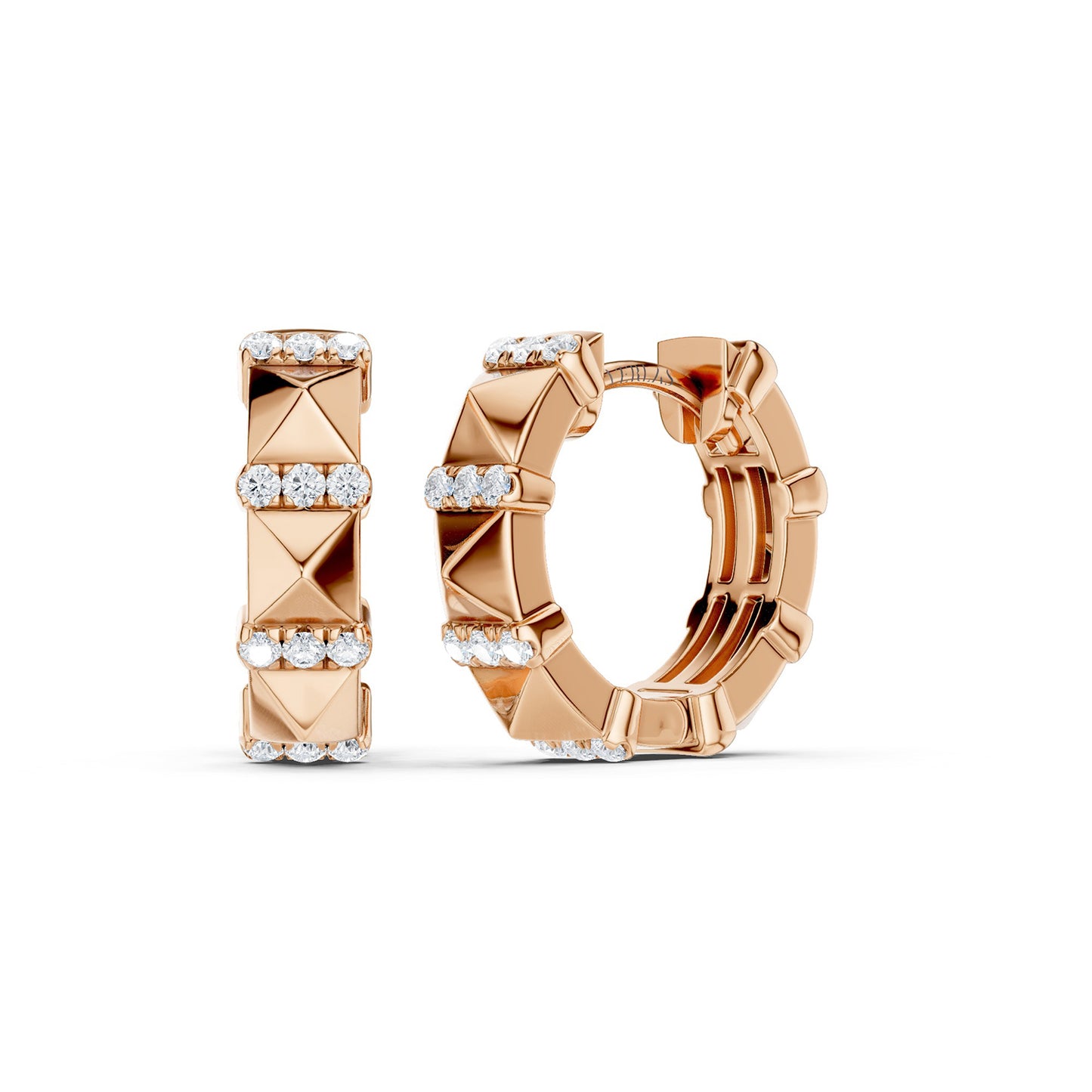 Zenyth Tiered Pyramid Diamond Huggies