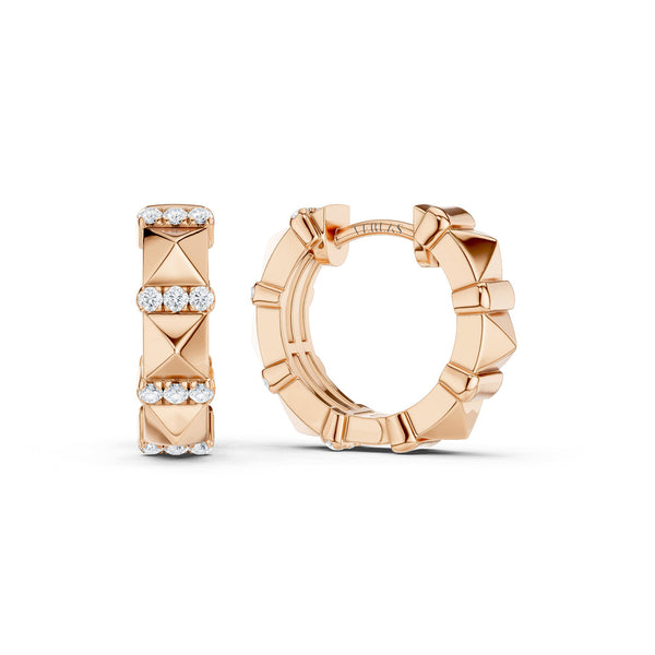 Zenyth Tiered Pyramid Diamond Huggies