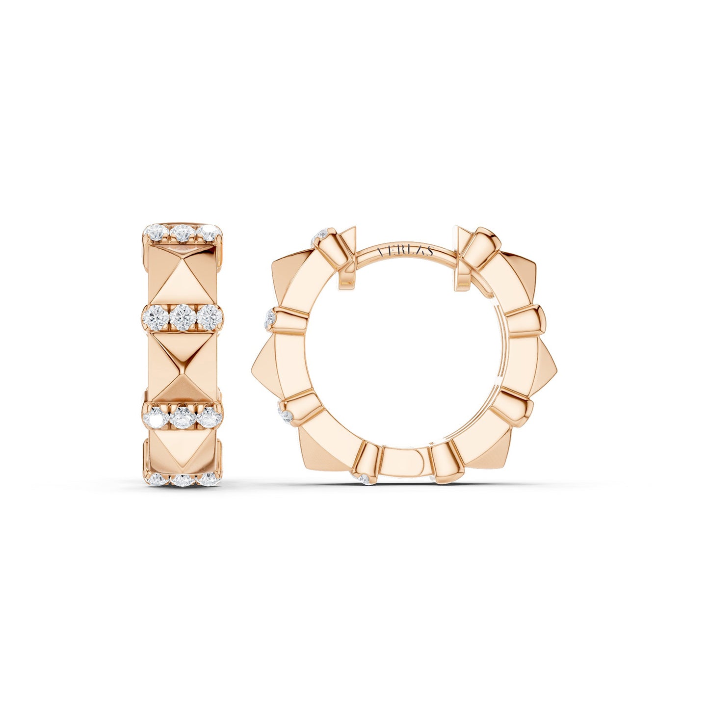 Zenyth Tiered Pyramid Diamond Huggies