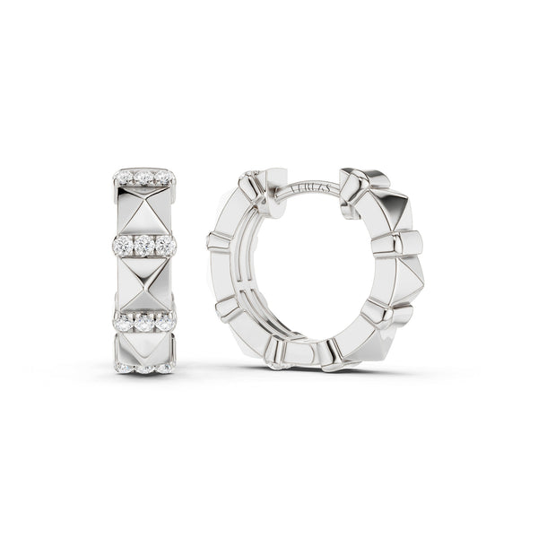 Zenyth Tiered Pyramid Diamond Huggies