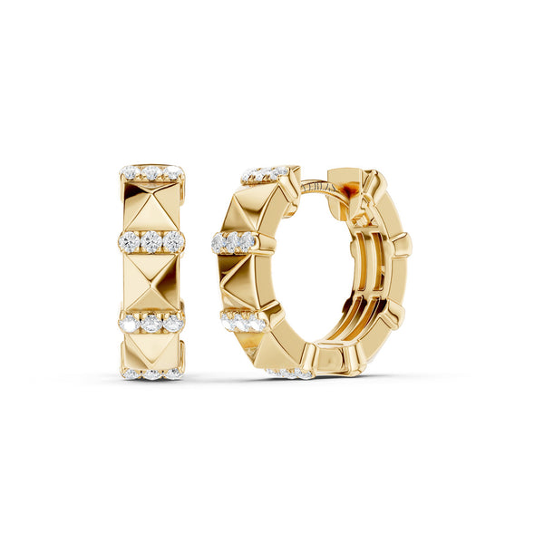 Zenyth Tiered Pyramid Diamond Huggies