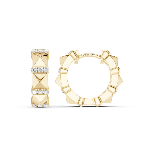 Zenyth Tiered Pyramid Diamond Huggies