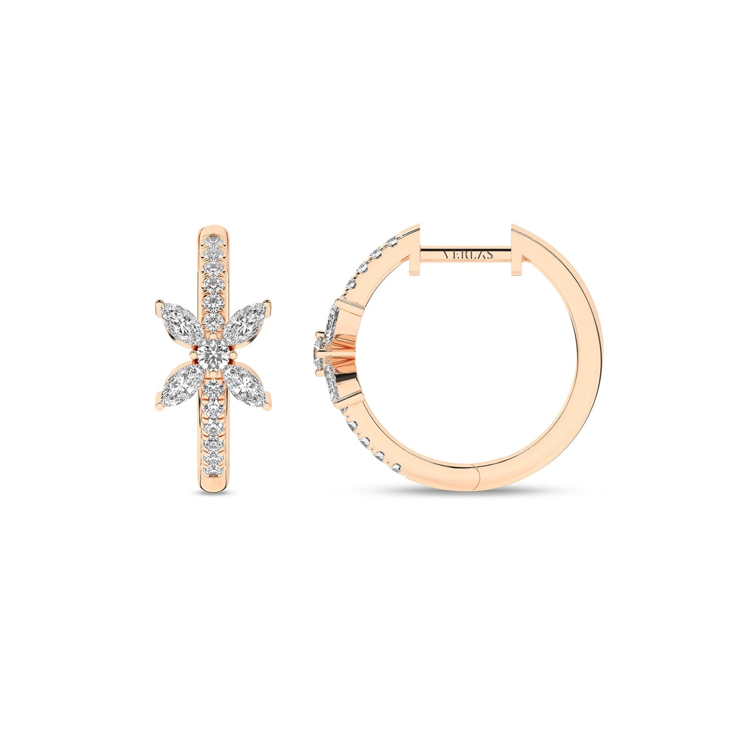 Alyssa Empowered Marquise Diamond Hoops