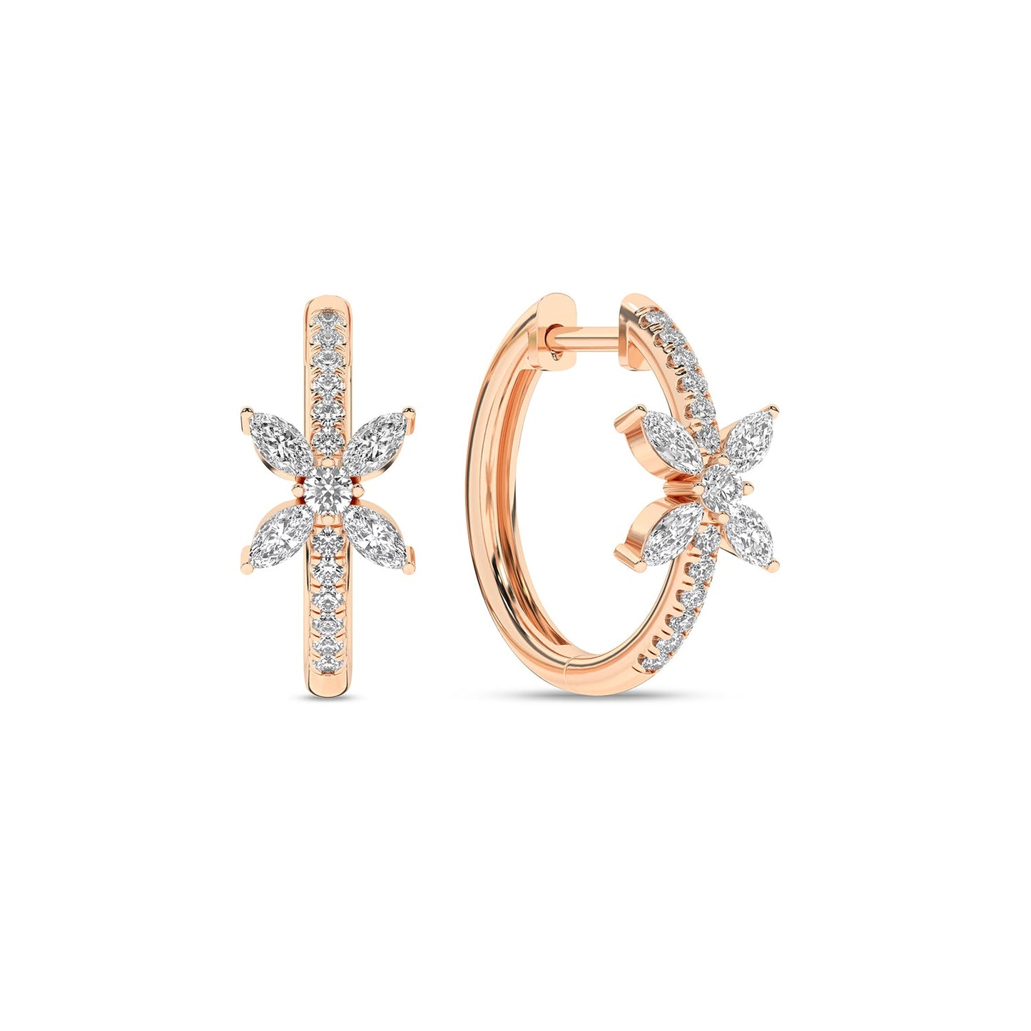 Alyssa Empowered Marquise Diamond Hoops