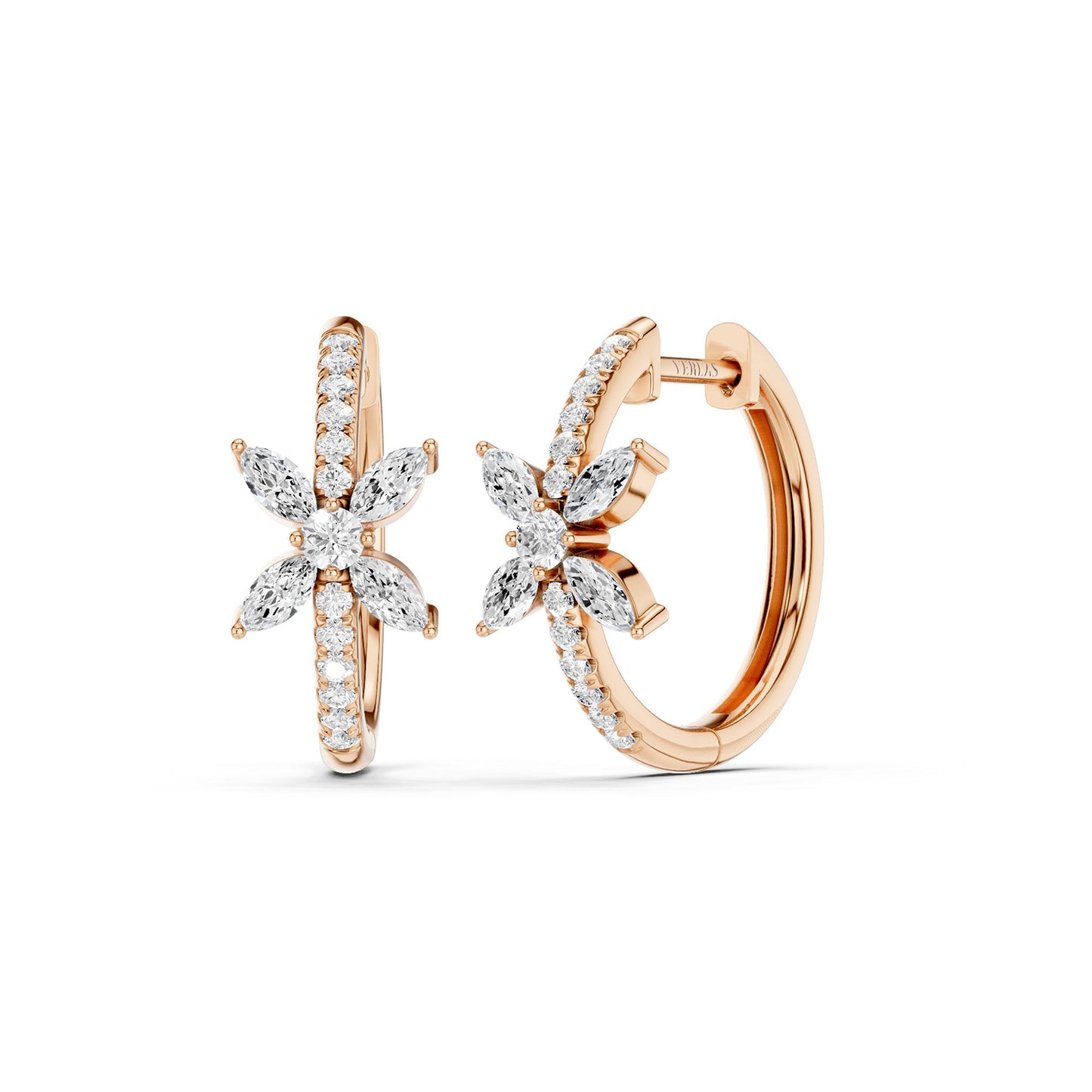 Alyssa Empowered Marquise Diamond Hoops