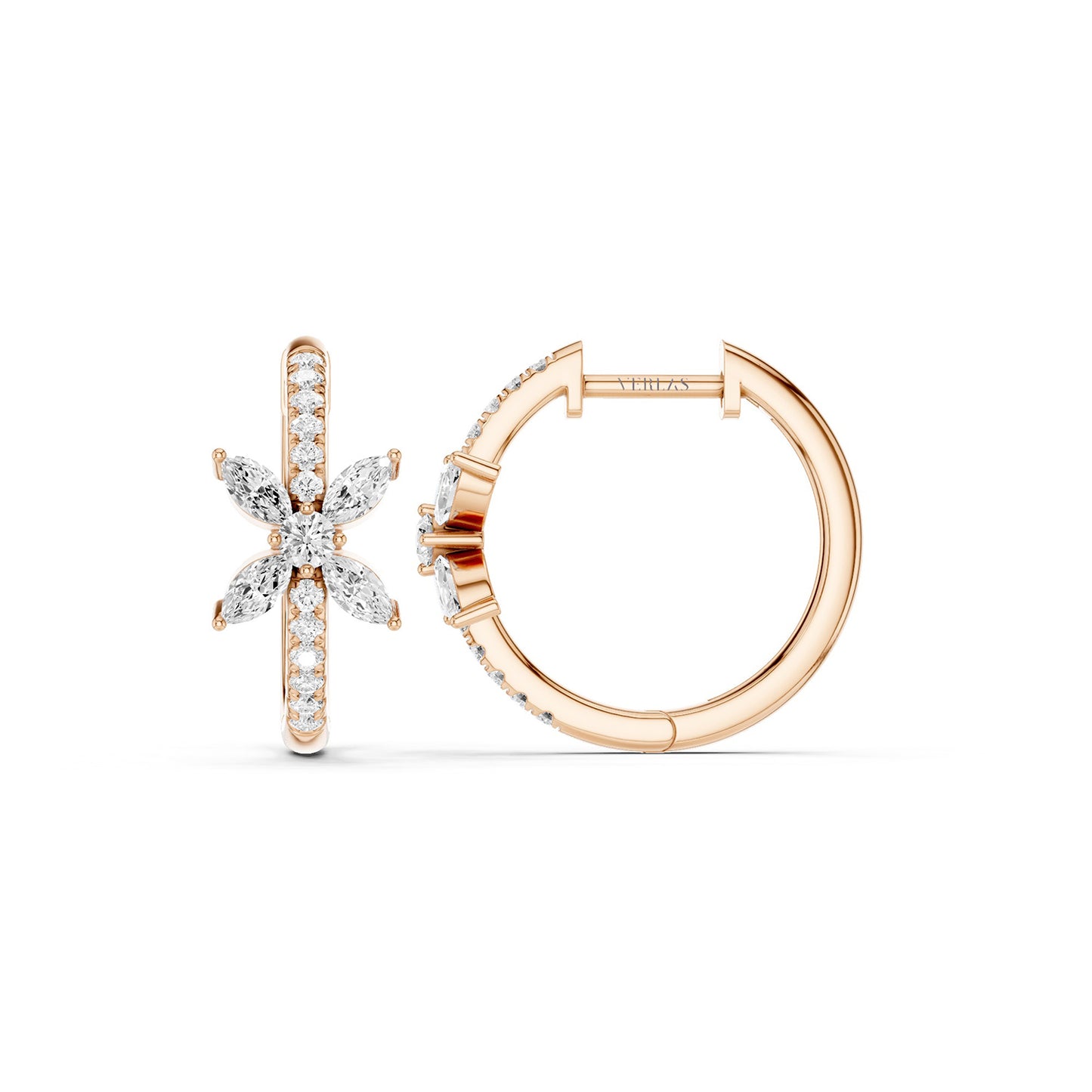 Alyssa Empowered Marquise Diamond Hoops