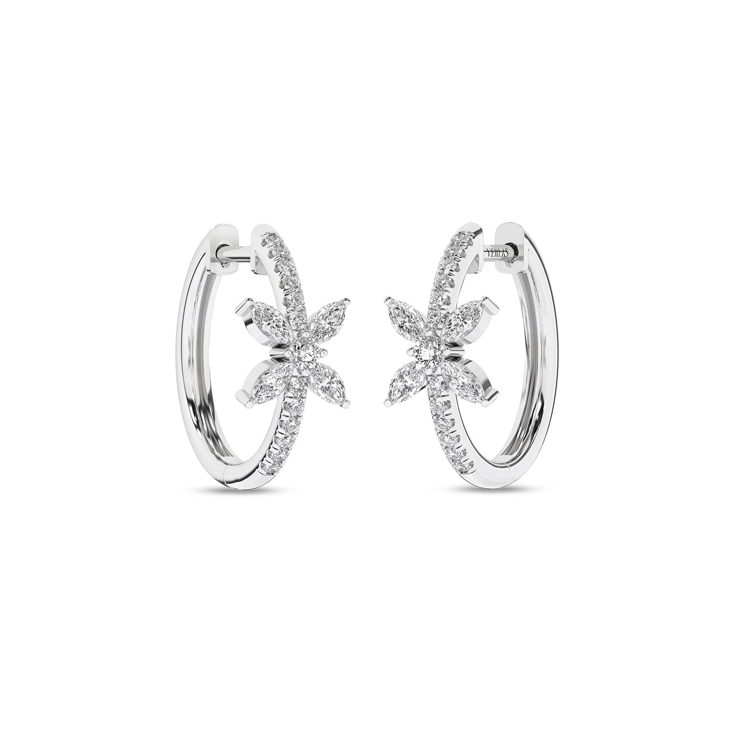 Alyssa Empowered Marquise Diamond Hoops