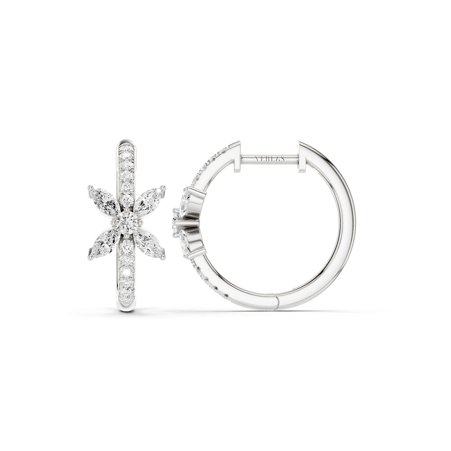 Alyssa Empowered Marquise Diamond Hoops