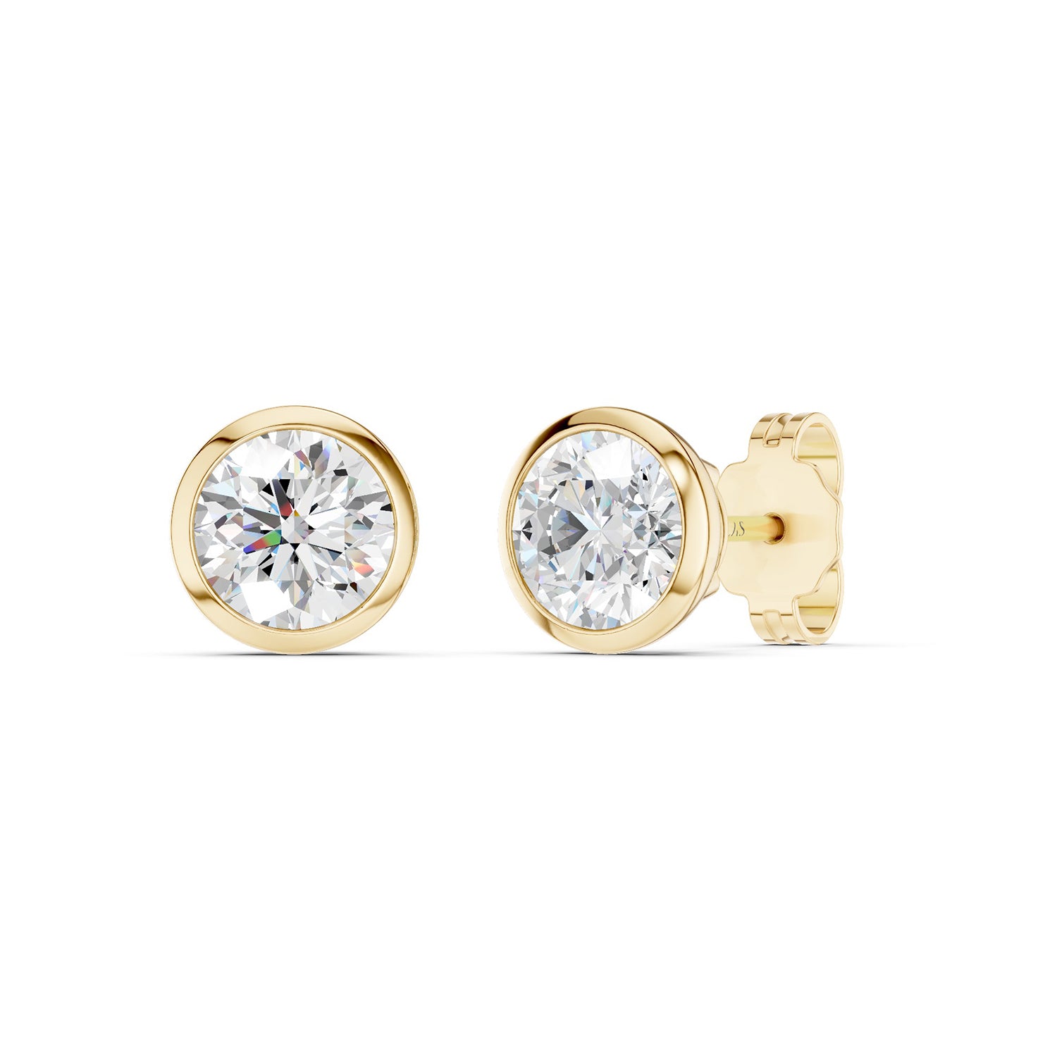 Round-Cut Solitaire Bezel-Set Studs