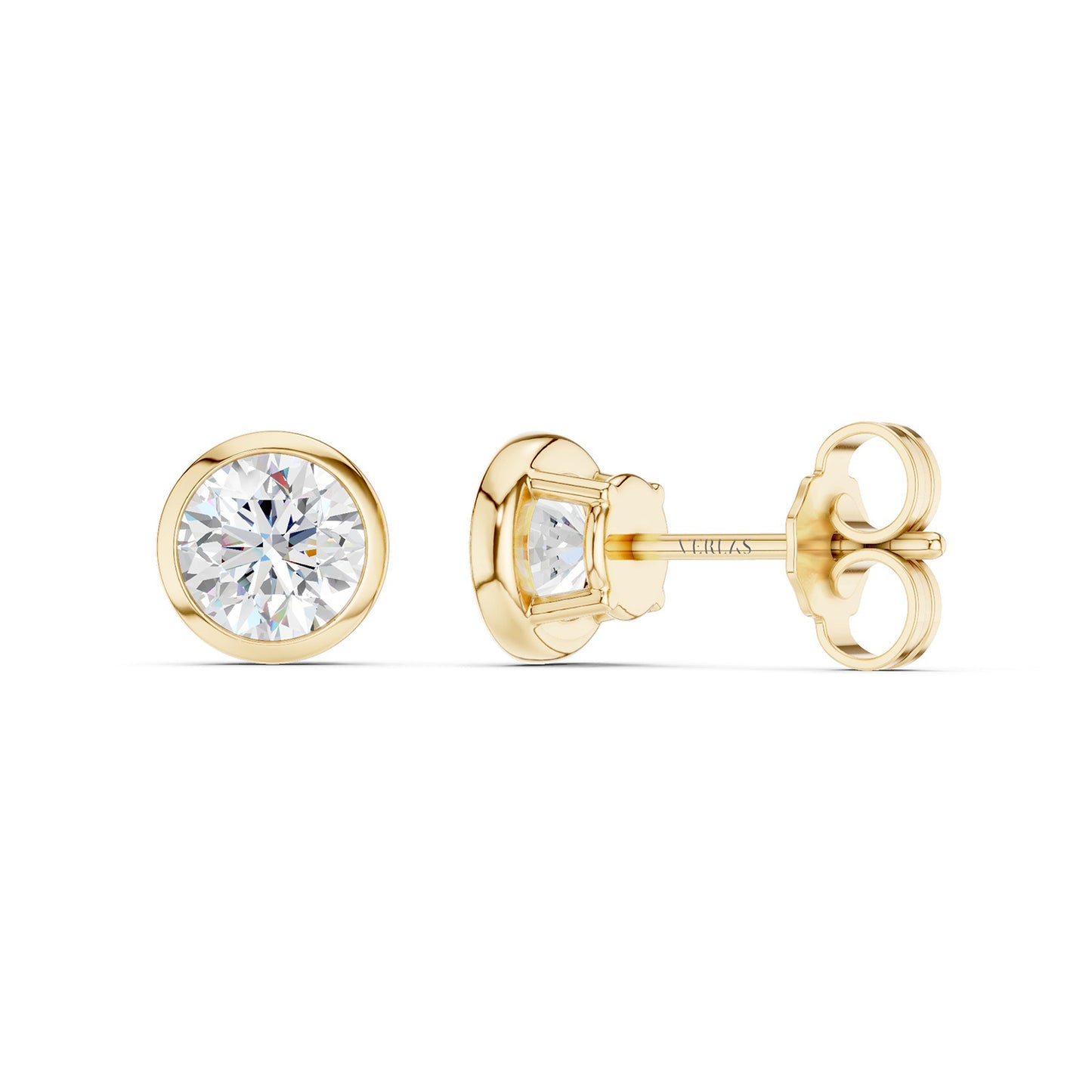 Round-Cut Solitaire Bezel-Set Studs