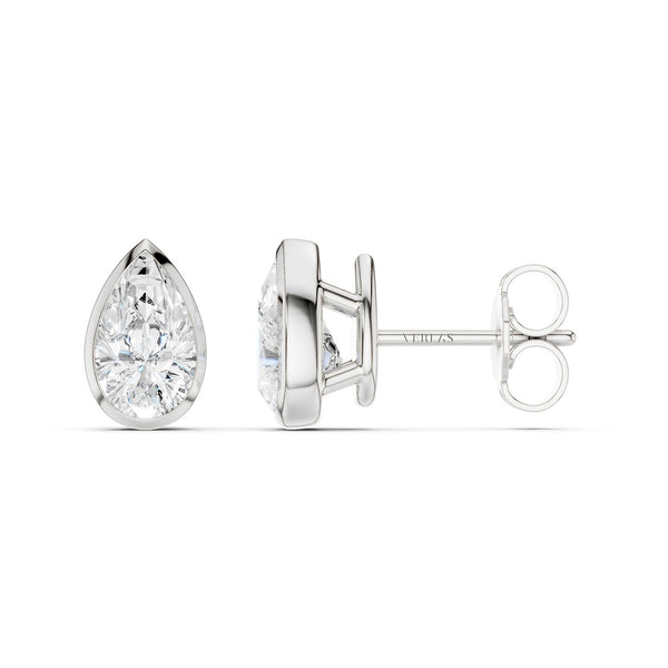 Pear-Cut Bezel-Set Studs