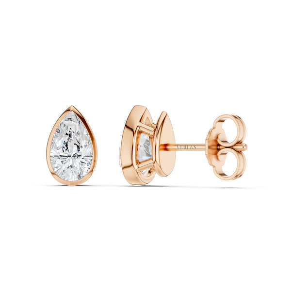 Pear-Cut Bezel-Set Studs