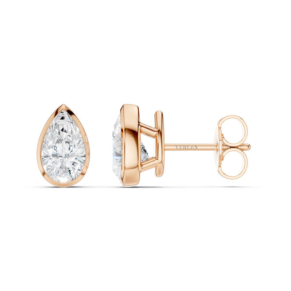 Pear-Cut Bezel-Set Studs