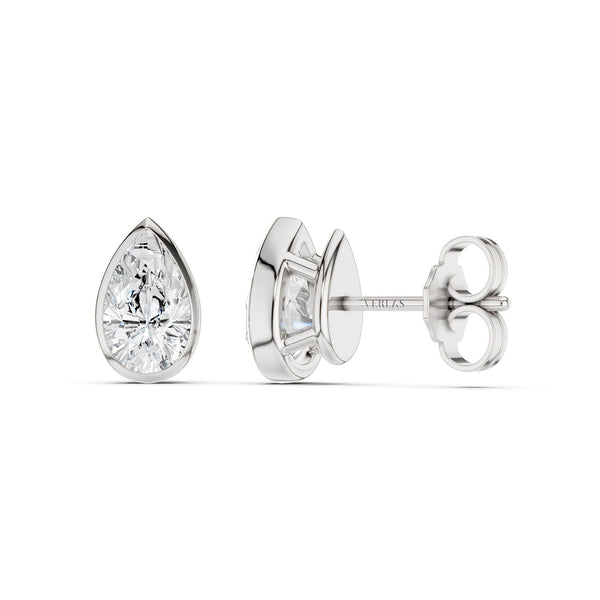 Pear-Cut Bezel-Set Studs