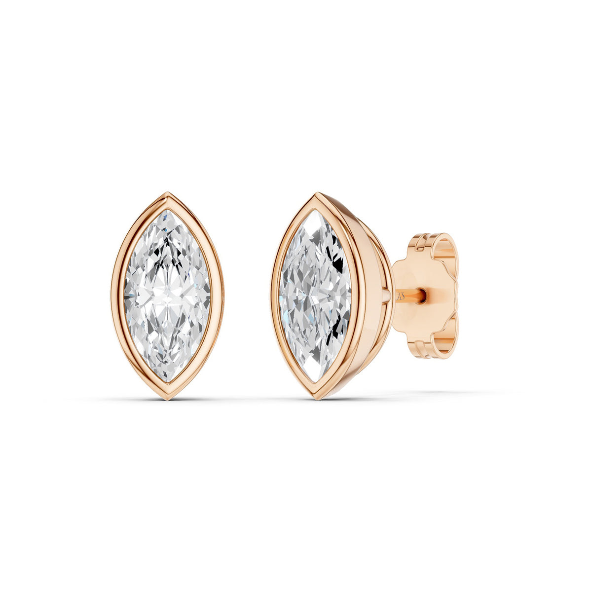 Marquise-Cut Bezel-Set Studs