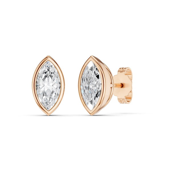 Marquise-Cut Bezel-Set Studs