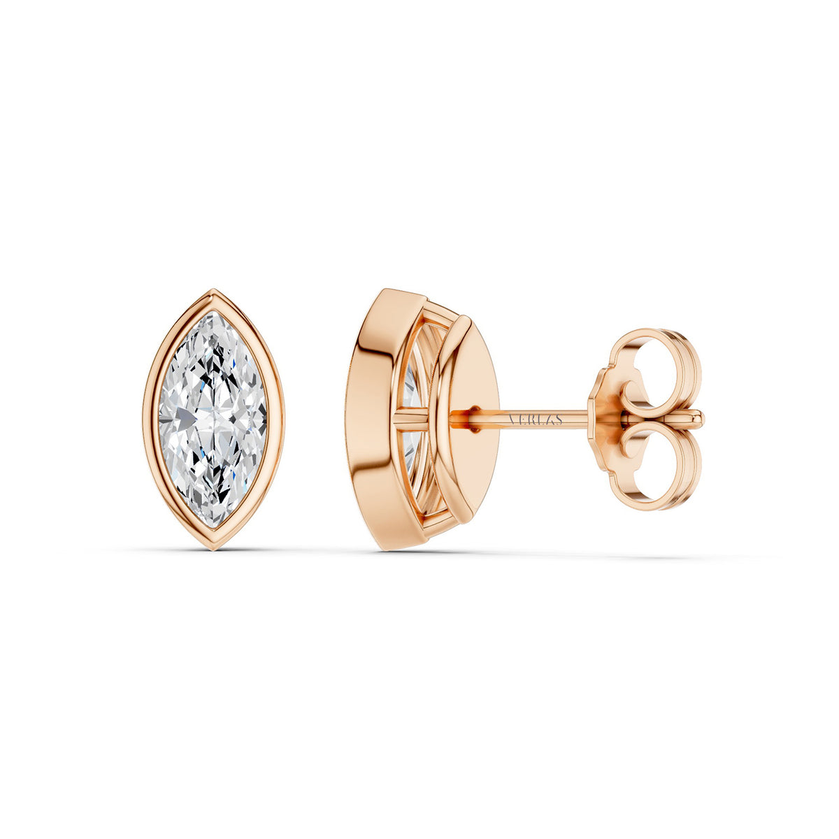 Marquise-Cut Bezel-Set Studs