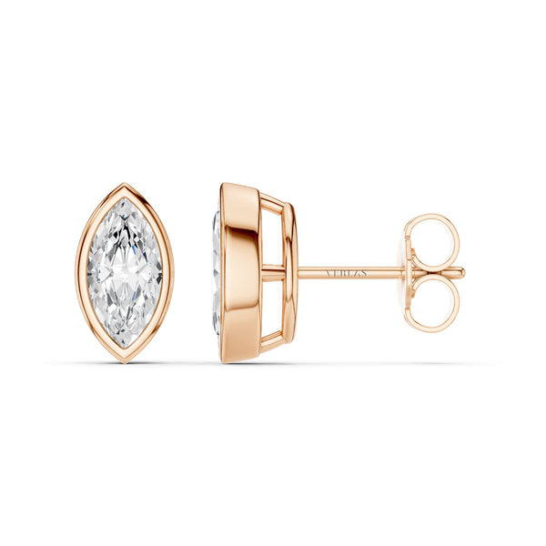 Marquise-Cut Bezel-Set Studs