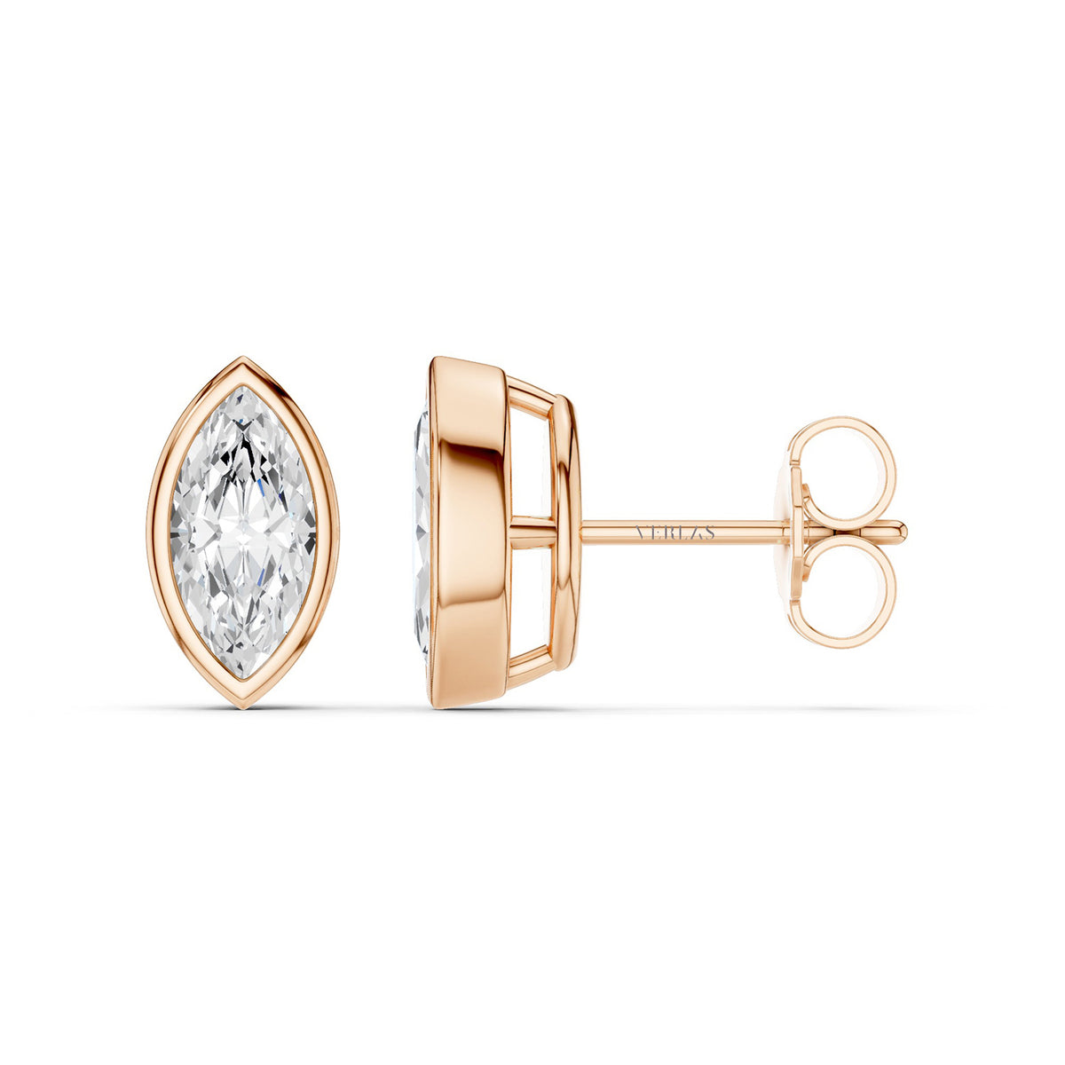 Marquise-Cut Bezel-Set Studs