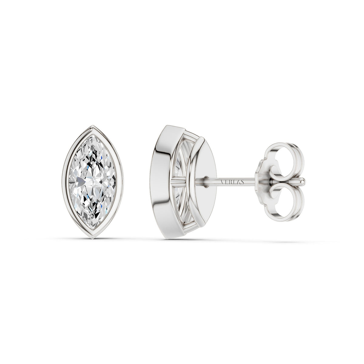 Marquise-Cut Bezel-Set Studs