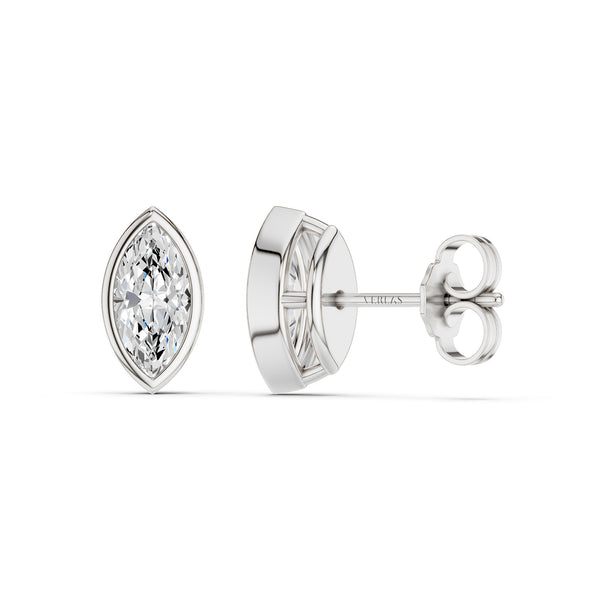 Marquise-Cut Bezel-Set Studs