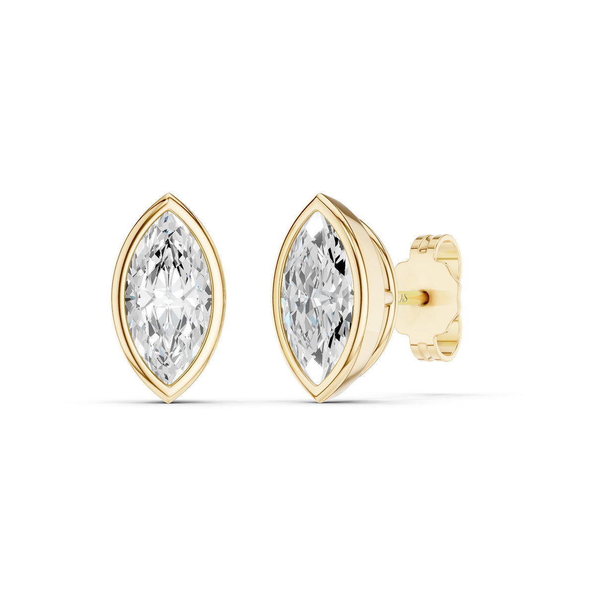 Marquise-Cut Bezel-Set Studs