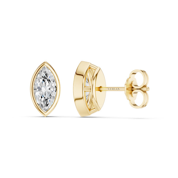 Marquise-Cut Bezel-Set Studs